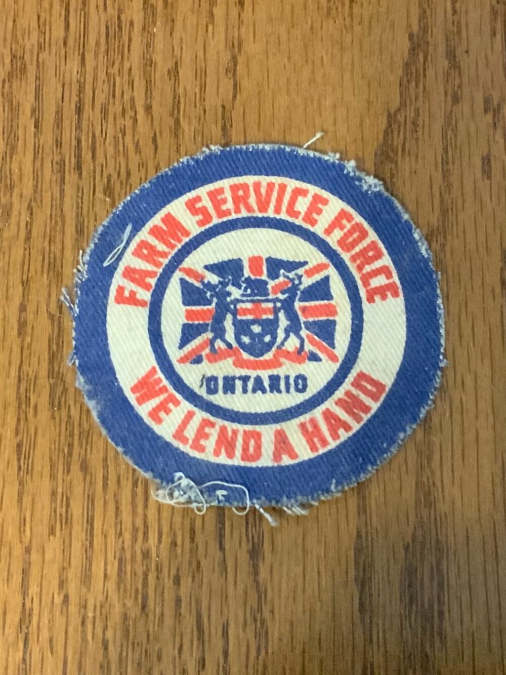 VINTAGE WWII-ERA PATCH - ONTARIO FARM SERVICE FORCE - FARMERETTES